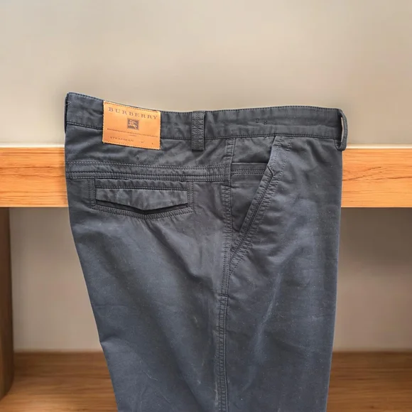 Burberry Brit Navy Chinos with Check Lining - Picture 3 of 7